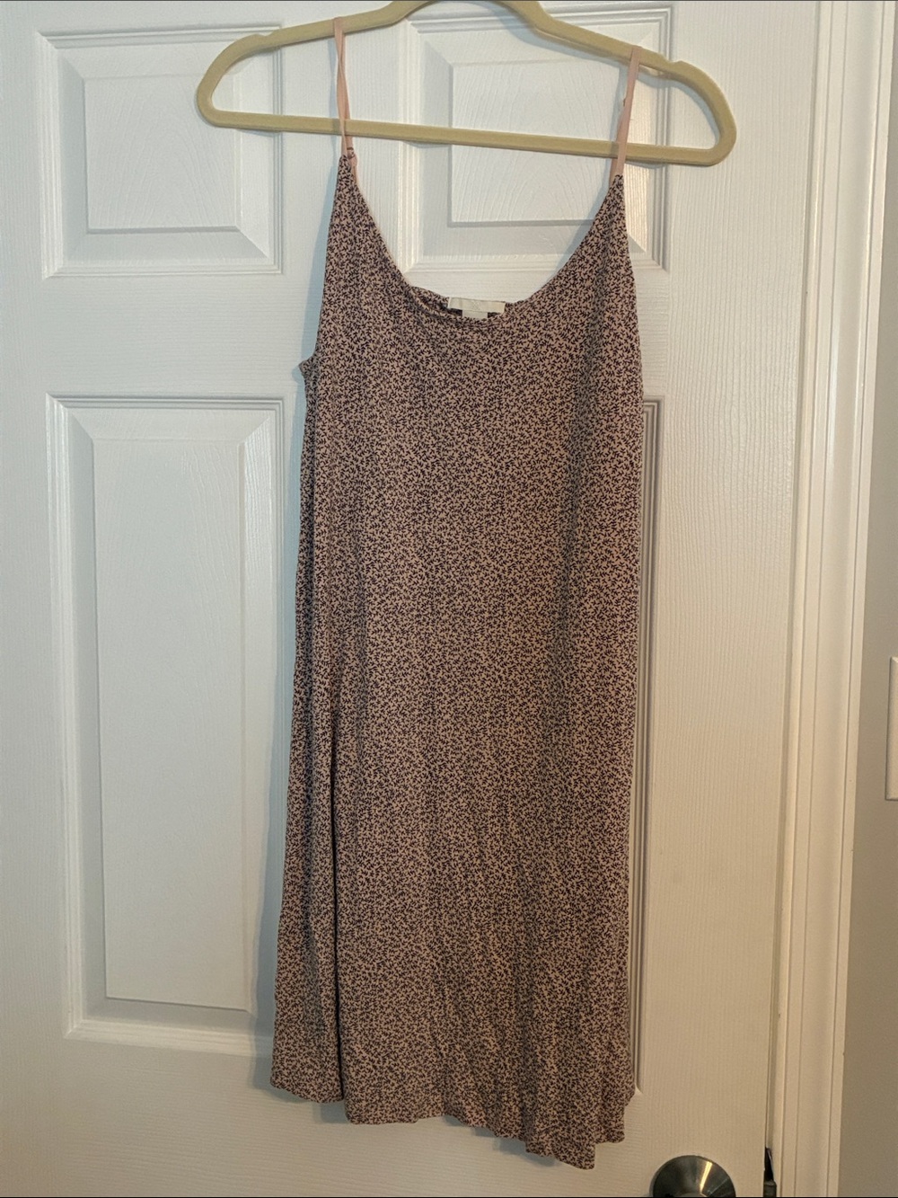 Sleeveless Pink Printed Slip Dress